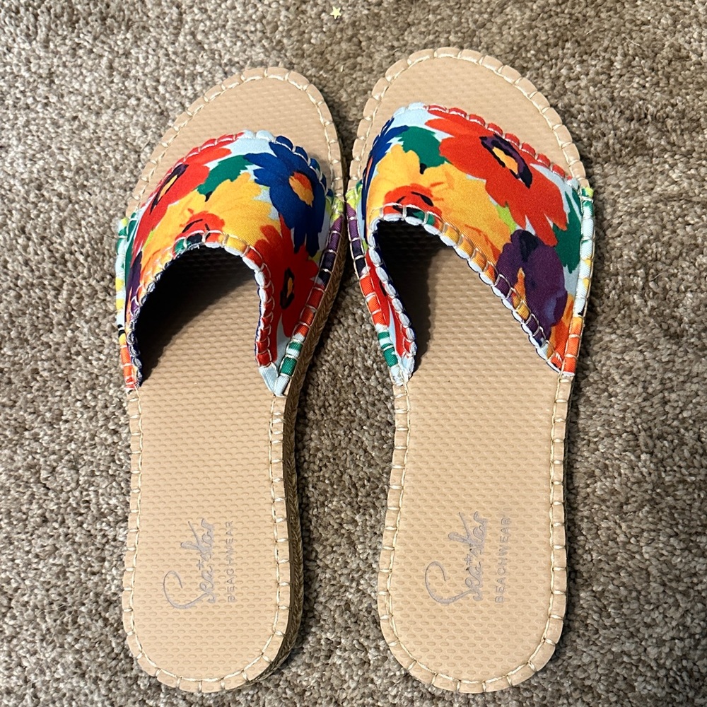 Colorful Floral Slide Sandals - Picture 2 of 8